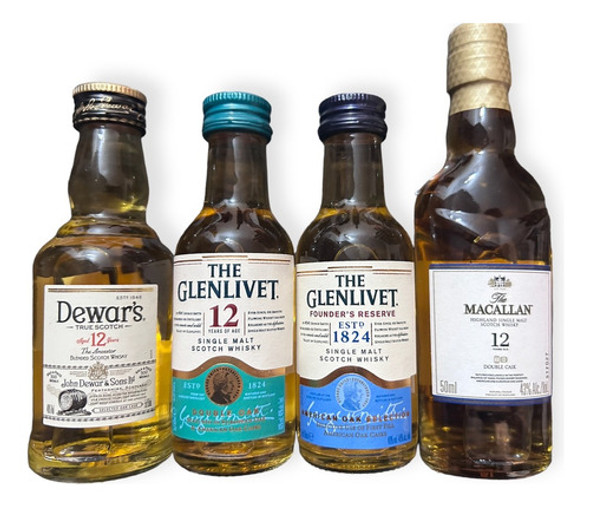 Pack Miniaturas Whisky X 4 Macallan Chivas Glenlivet Glenfid 0