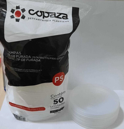 Tampa Plástica Para Copo 770ml Sem Furo 100 Unidades 0