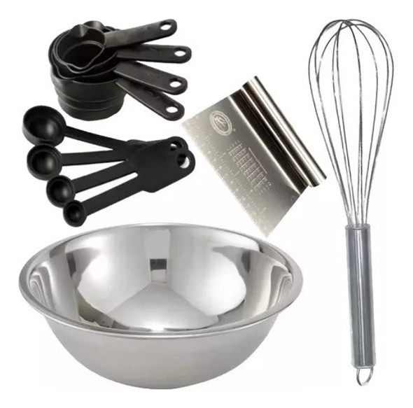 Kit Repostería Espatula + Cucharas Medidora + Bowl + Batidor 0