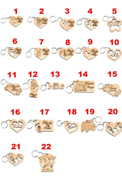 56 Chaveiro Lembrancinha Dia Das Mães Catalogo Mdf Cru 0