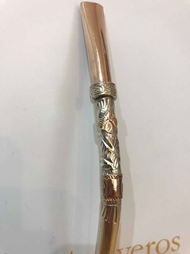 Bombilla Melo En Plata Con Boquilla Y 2 Apli, En Oro. Tuset. 1