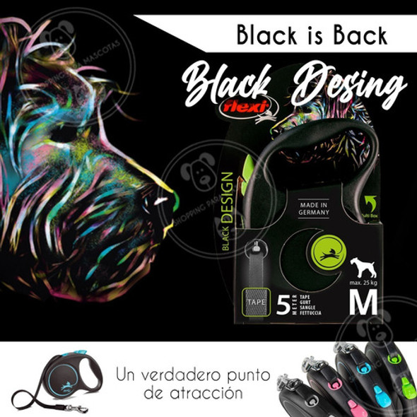C. Correa Retráctil Extensible Cordon Flexi Black Design S 1