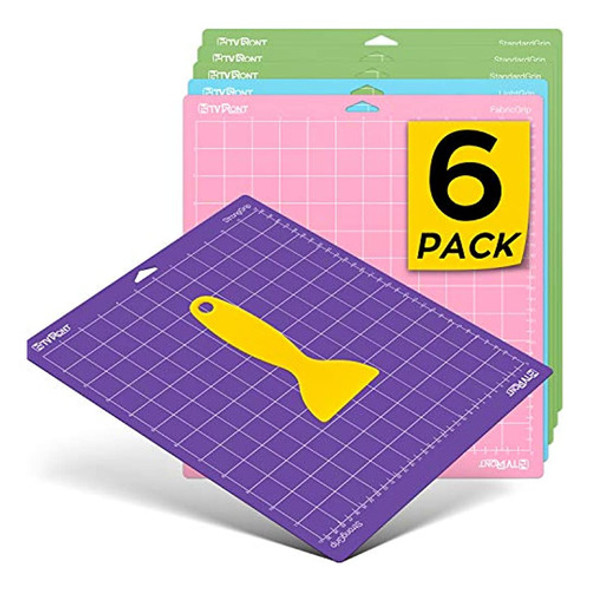 Htvront Para Cricut, Paquete De 6 Tapete De Corte 12x12 (sta 0