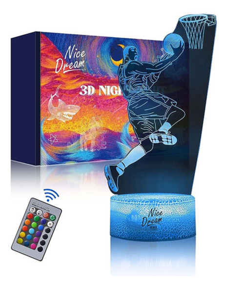 ~? Nice Dream Basketball Player Night Light Para Niños, 3d I 0
