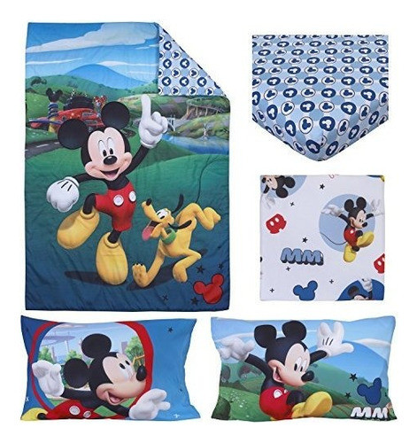 Juego De Cama Disney Para Niños Pequeños, 4 Piezas, Mickey 0