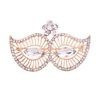 Lindo Broche Dourado Strass Cristais Formato Mascara Luxo 0