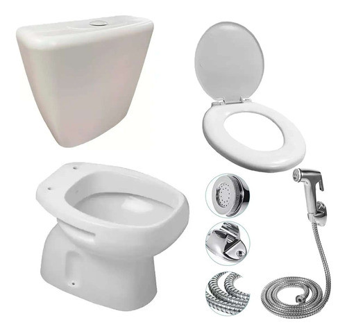 Combo Inodoro Roca Mochila Pvc Asiento Pvc + Bidet Gatillo M 0