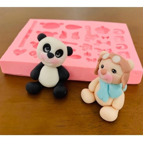 Molde De Silicone Urso Aviador, Coração, Laços Cupcakes 1