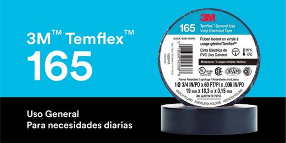 3m Cinta Aisladora Temflex 165 19mm X 18 Metros Pack X10 1