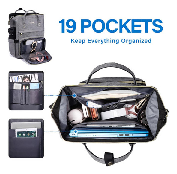 Mochila Laptop Notebook Trabajo Viaje Estudio Imperm. Bolso 1