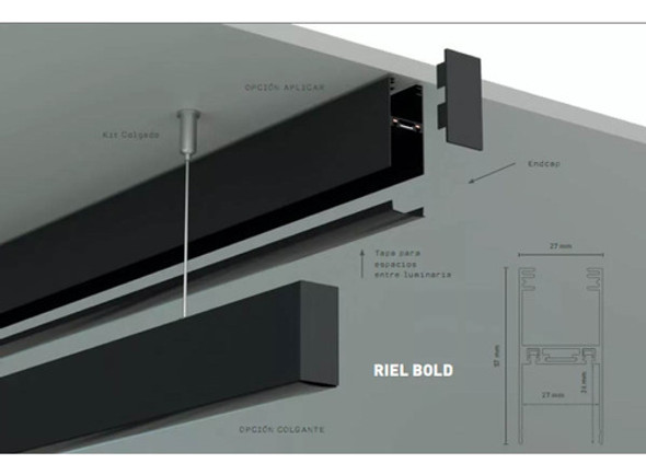 Kit Suspensor 2m Riel Magnético Colgante Skyline Bold 1
