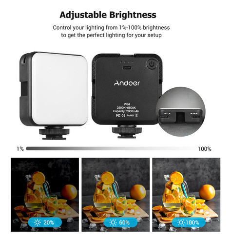 Kit Iluminação De Conferência Andoer W64 6w 1