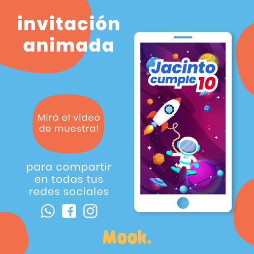 Astronauta Invitación Animada En Video 1