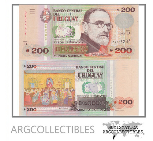 Uruguay Billete 200 Pesos 2009 P-89b Unc 0