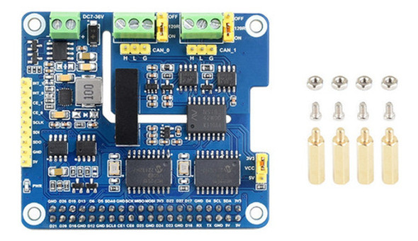 Placa De Expansão Waveshare Can Bus, Chapéu Isolado De 2 Can 0