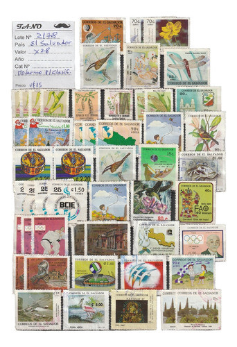 Lote2178 El Salvador X78 Estampillas Modernas P/ Clasificar 0