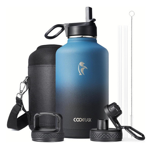 Botella De Agua Aislada De 19 Litros Con Paja Y 3 Tapas 0