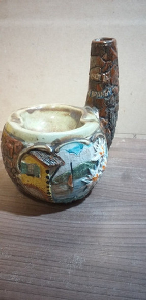 Cenicero Muy Antiguo De Porcelana Italiano 0