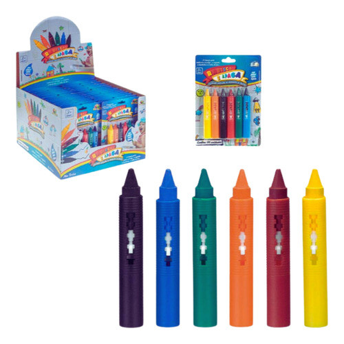 Caneta De Banho Giz De Cera Rabisca Apaga Brinquedo Lavável 0