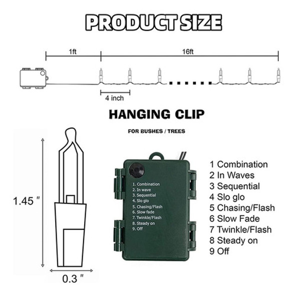 Luces De Navidad Que Funcionan Con Pilas, 50 Luces Led De 16 1