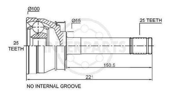 Homocinetica Nissan Frontier 4x4 -xterra  28/25 Estrias 1