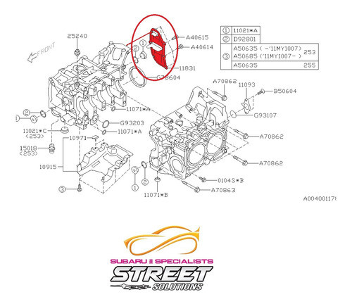 Selo Traseiro Motor Ej Subaru Impreza Forester Legacy Wrx 1