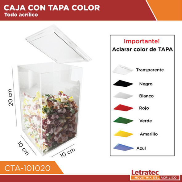 Caja Acril Con Tapa, Vitrina/contenedor Cta-101020 1