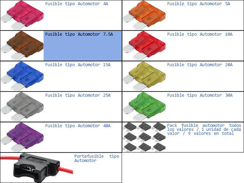 Fusible Tipo Automotor 7.5a Automotriz Marron 1