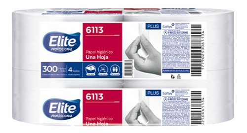 Papel Higiénico Elite Blanco 6113 300 M Pack 4 Unid. 0