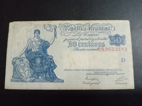 Argentina. Billete De 50 Centavos. Bottero N° 1806. Mira!!! 0