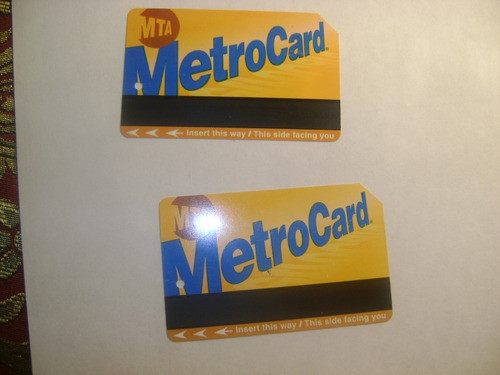 Lote 2 Tarjetas Subterraneo De Eeuu Metrocard Coleccionismo 0