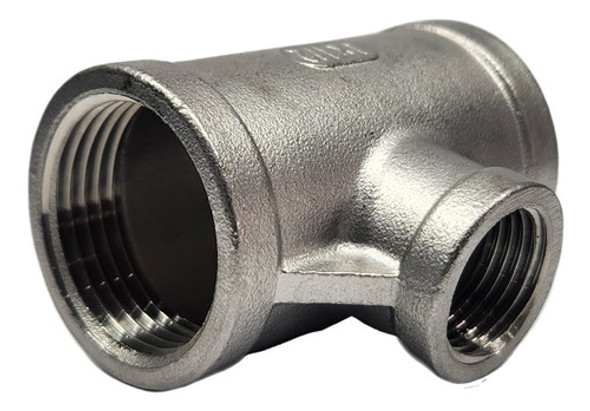 T (tee) Femea Com Redução Aço Inox 316 De 1/2 Para 1/4 Npt 1