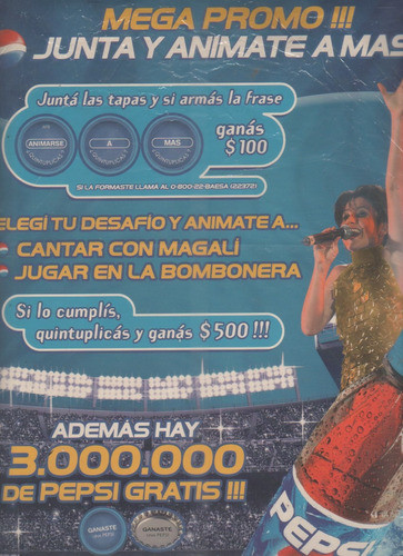 Publicidad Promo Pepsi - Juga Y Canta En La Bombonera - 2003 0
