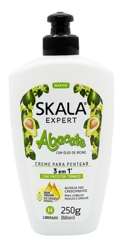 Crema De Peinar Skala Abacate Vegano Protector Termico 250g 0