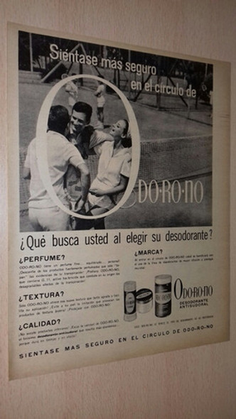 P222 Clipping Publicidad Desodorante Odorono Año 1966 0