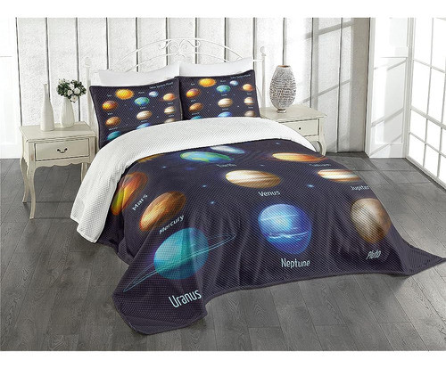 Ambesonne Science Bedach, Solar System Planets And The Sun P 0