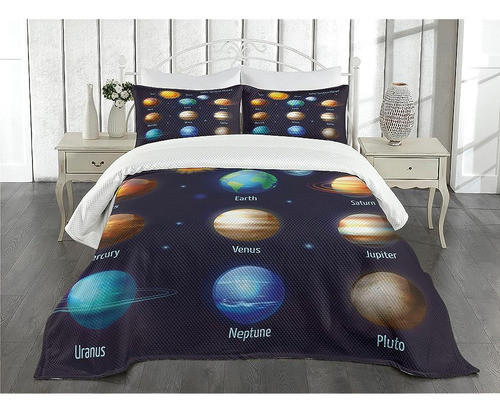 Ambesonne Science Bedach, Solar System Planets And The Sun P 1