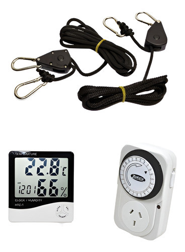 Kit De Accesorios Indoor Poleas Xl + Timer + Termohigrómetro 0