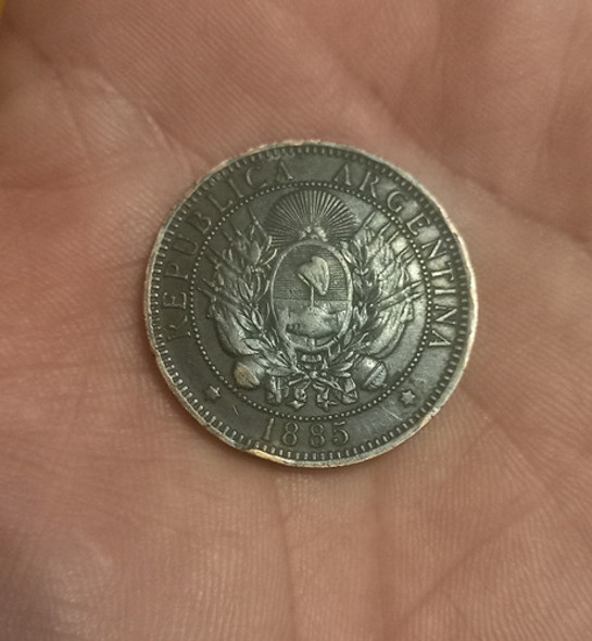 A-argentina Moneda Nacional 2 Centavos Patacon 1885 Cobre 0