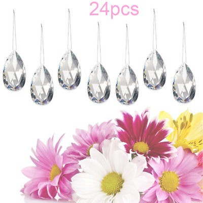 24 X Colgante Gota Clara De Cristal Para La Decoración De Bo 1