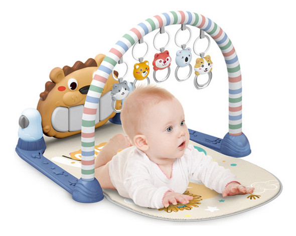 Tapete De Atividades Musical Bebê Piano Lion Azul Maxi Baby 1