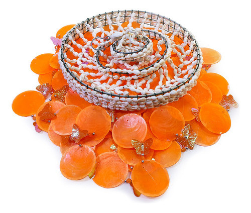 Colgante  Caracoles  Y Nacar De 24 Cm. De Diámetro 1