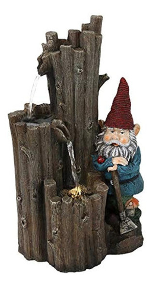 Sunnydaze Gnome En Reposo Para Exteriores Con Luz Led - Cara 0