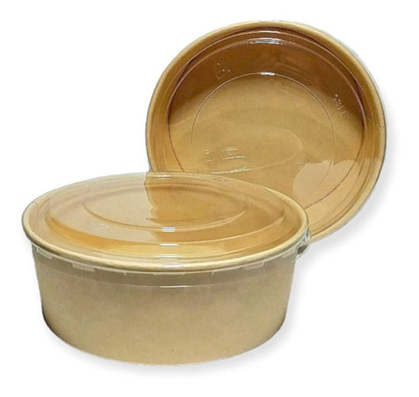 Bowl Bamboo Kraft 1500cc Ensaladera Pote Envase Descartable 1
