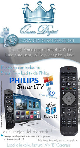 Control Remoto Para Philips Smart Tv 3d 4k Pfg Phg 42phg5101 1