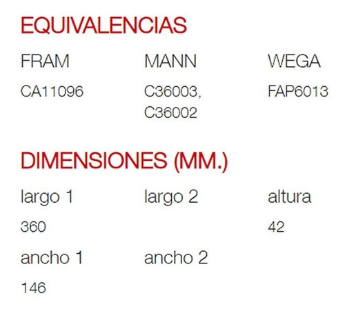 Filtro De Aire Mareno Mr385 Peugeot 508 1.6 Thp - Maranello 1