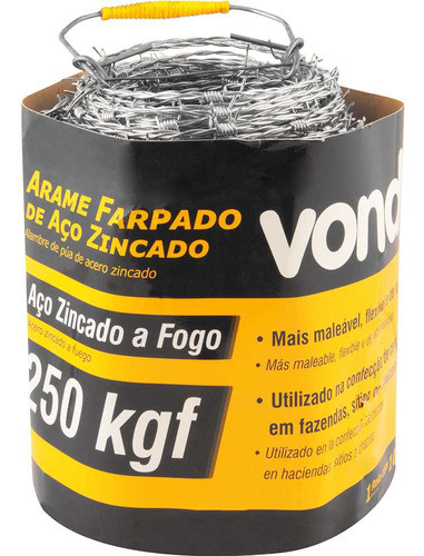 Arame Farpado 250 Kgf 100 M Vonder 0