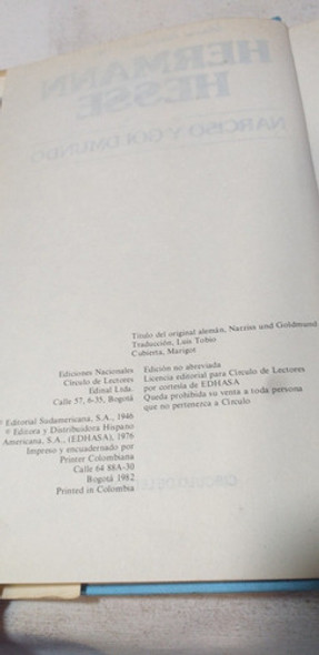 Libro Hermann Hesse Narciso Y Goldmundo 1 Libro Hermann Hesse Narciso Y Goldmundo 1