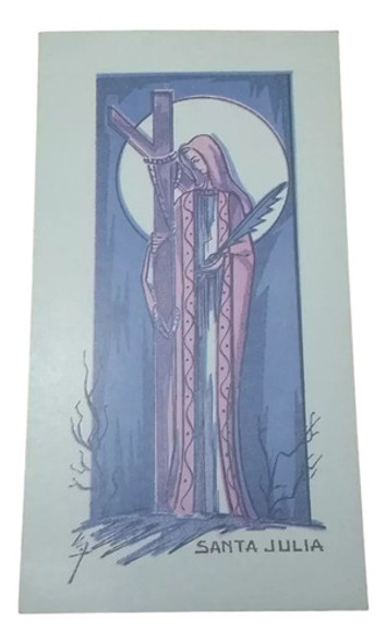Estampita De Santa Julia 13x7cm 0