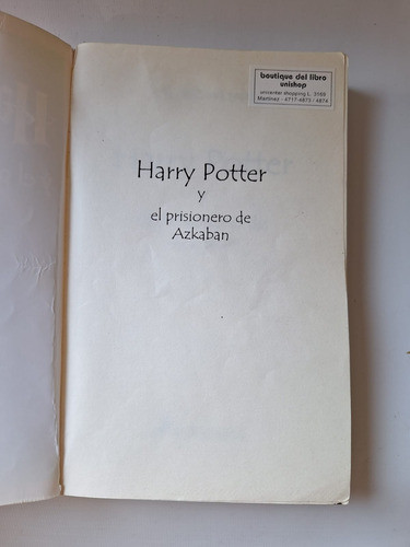 Libro Harry Potter Y El Prisionero De Azkaban 2002 Le12 1